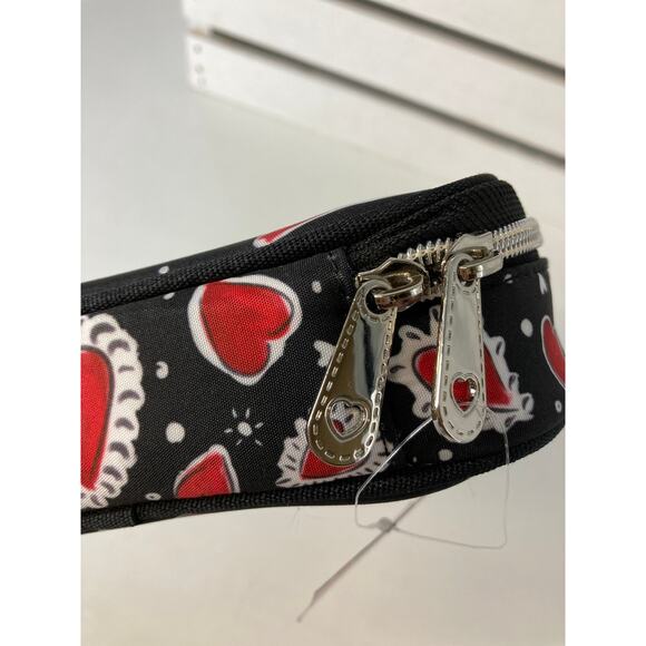 BRIGHTON NWT BLACK RED CANVAS HEART PRINT TRAVEL JEWLERY BOX - Picture 15 of 16